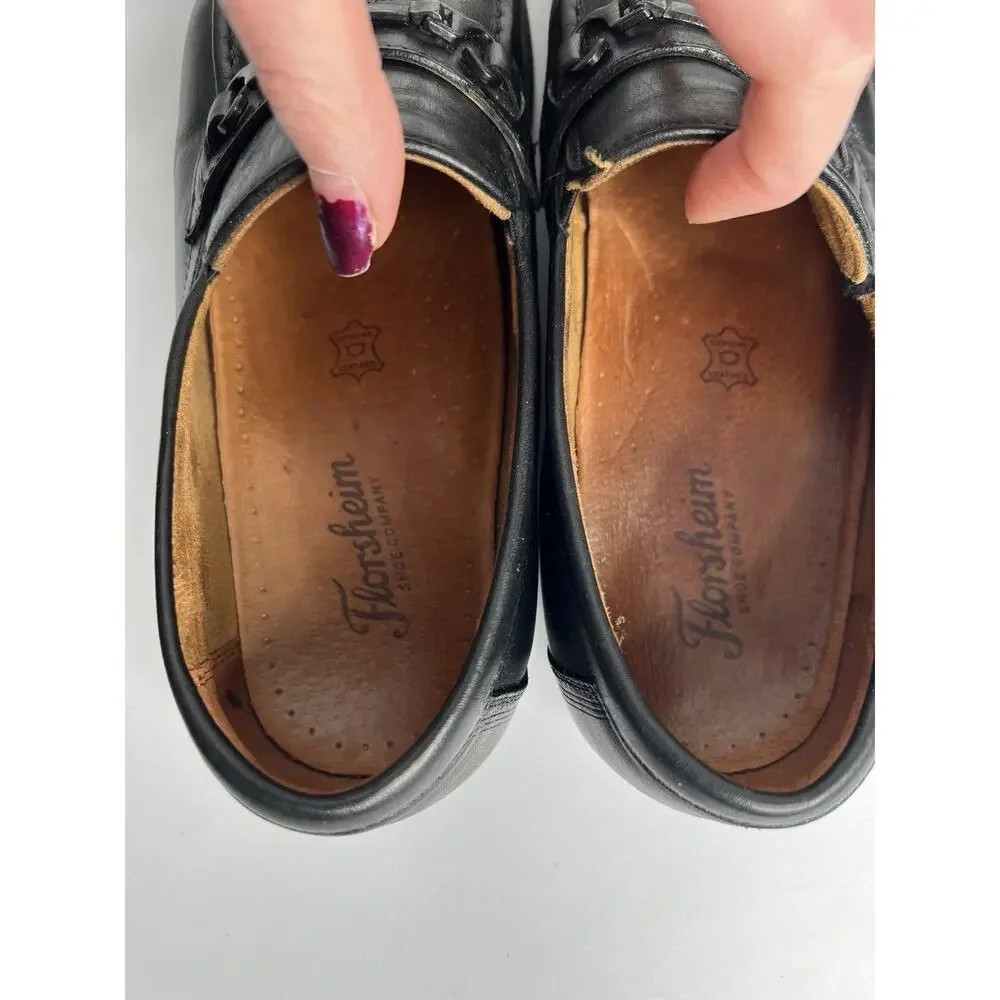 Florsheim Moc Toe Loafers Leather Black Dress Shoe Men’s Size 9.5